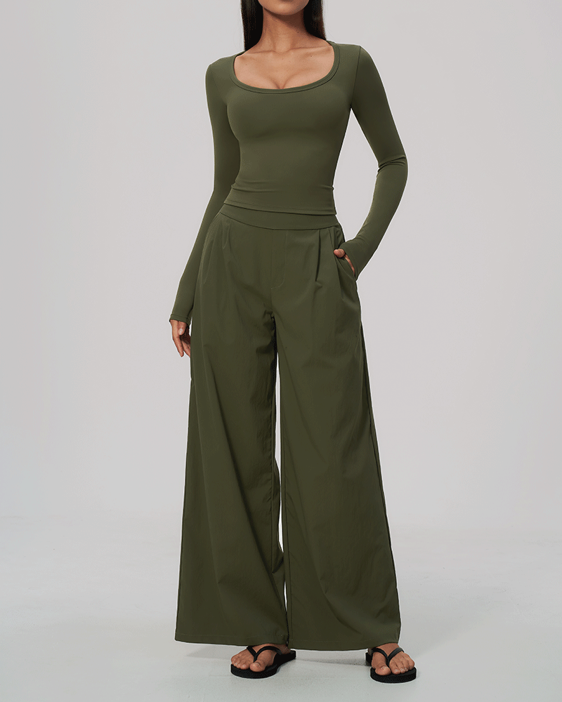 Sculpted Waist Long-Sleeve Performance Top