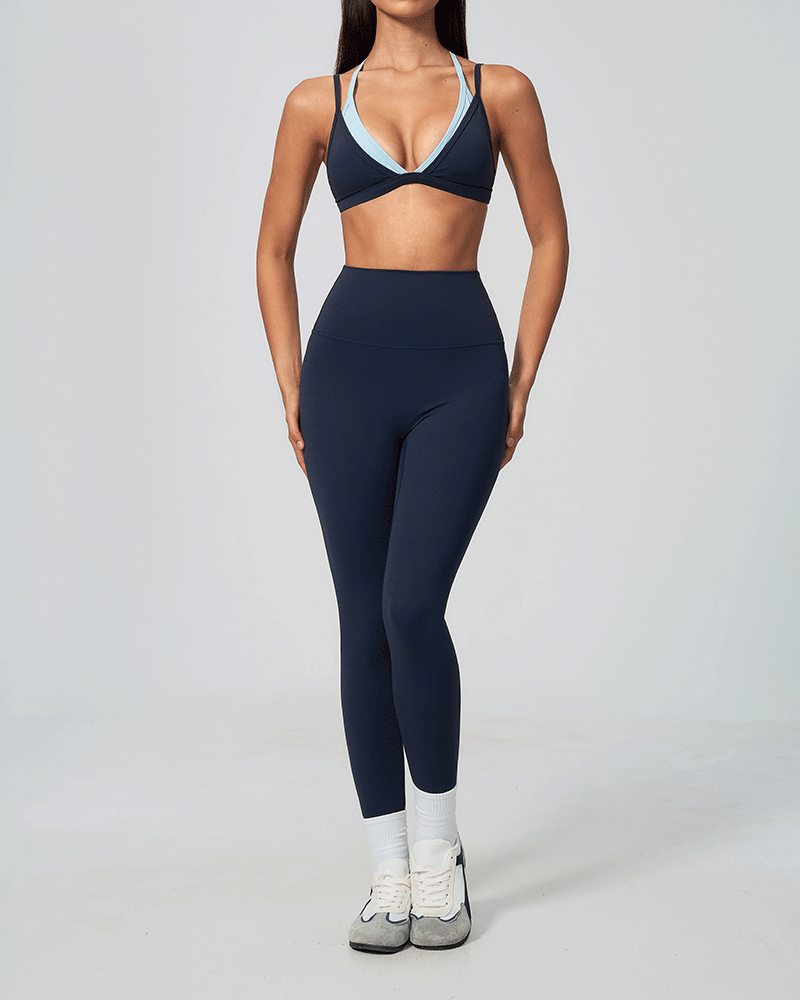Backless Color-Block Yoga Sports Bra