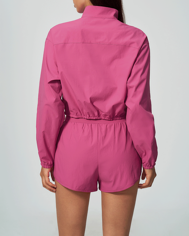 Cropped High-Neck Performance Jacket