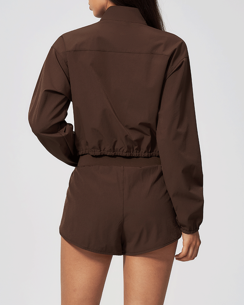 Cropped High-Neck Performance Jacket