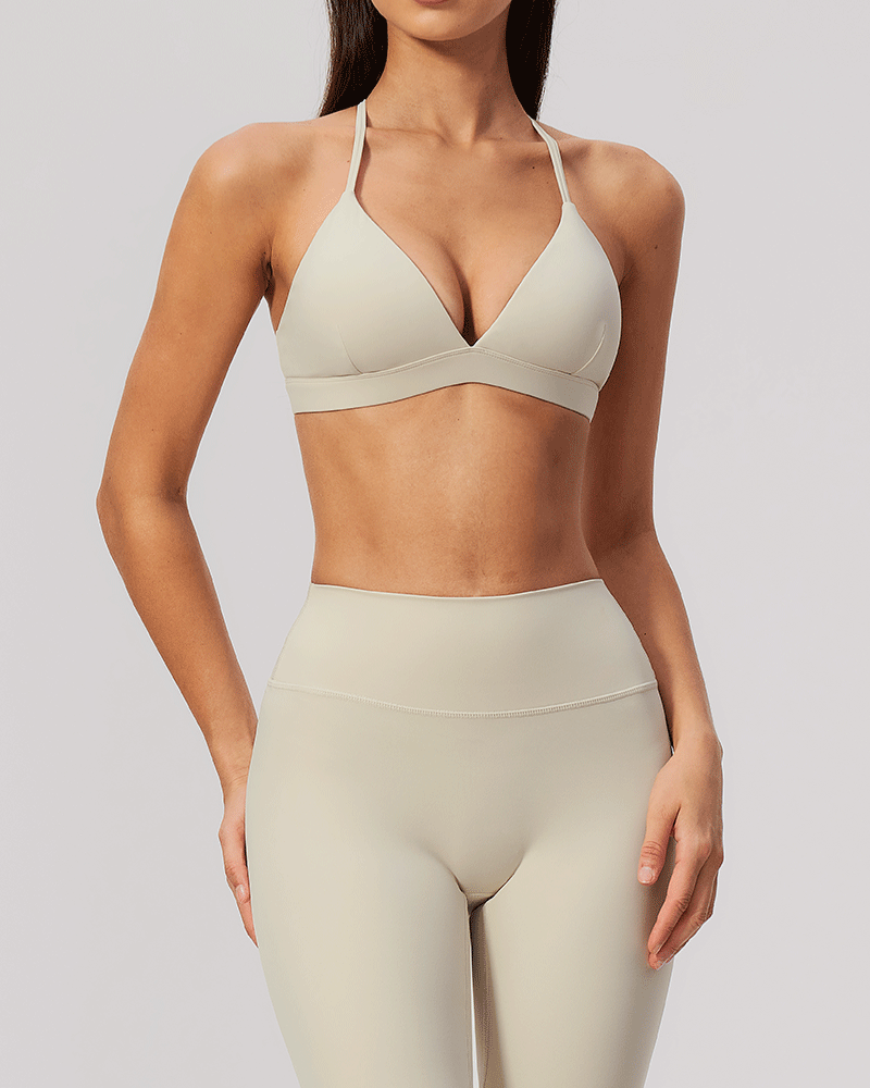 Brushed V-Neck Crossback Performance Bra
