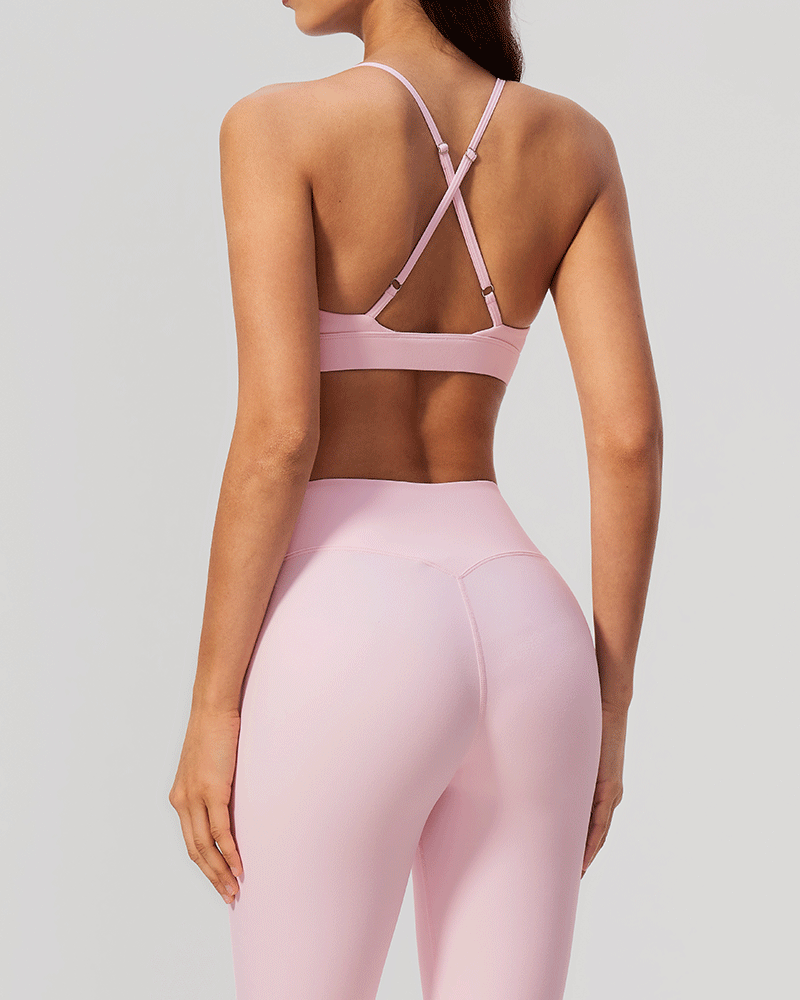 Brushed V-Neck Crossback Performance Bra