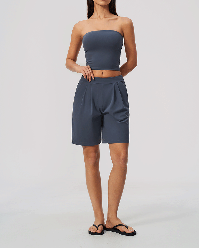 Brushed High-Waist Performance Shorts