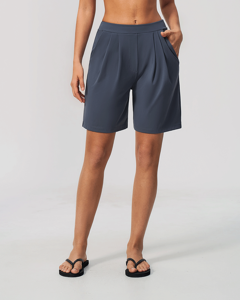 Brushed High-Waist Performance Shorts