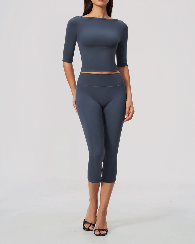 High-waisted tight athletic shorts