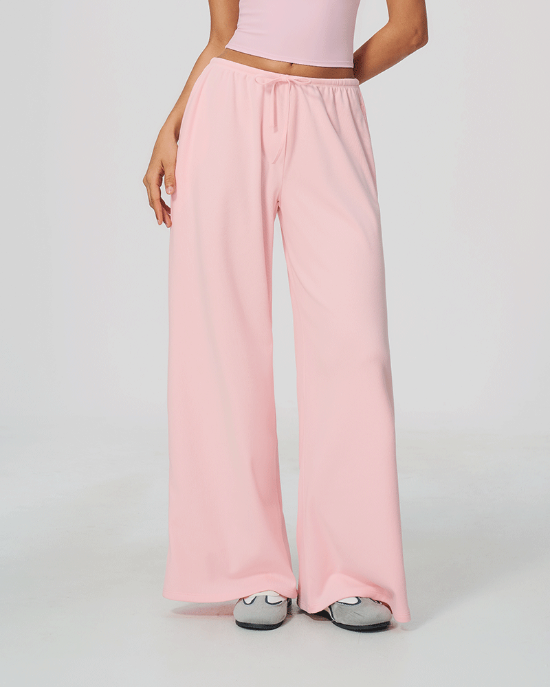 Drawstring Relaxed Wide-Leg Pants