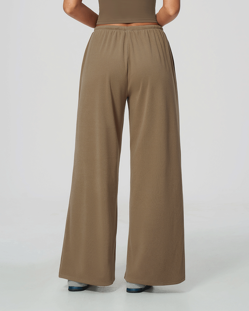 Drawstring Relaxed Wide-Leg Pants