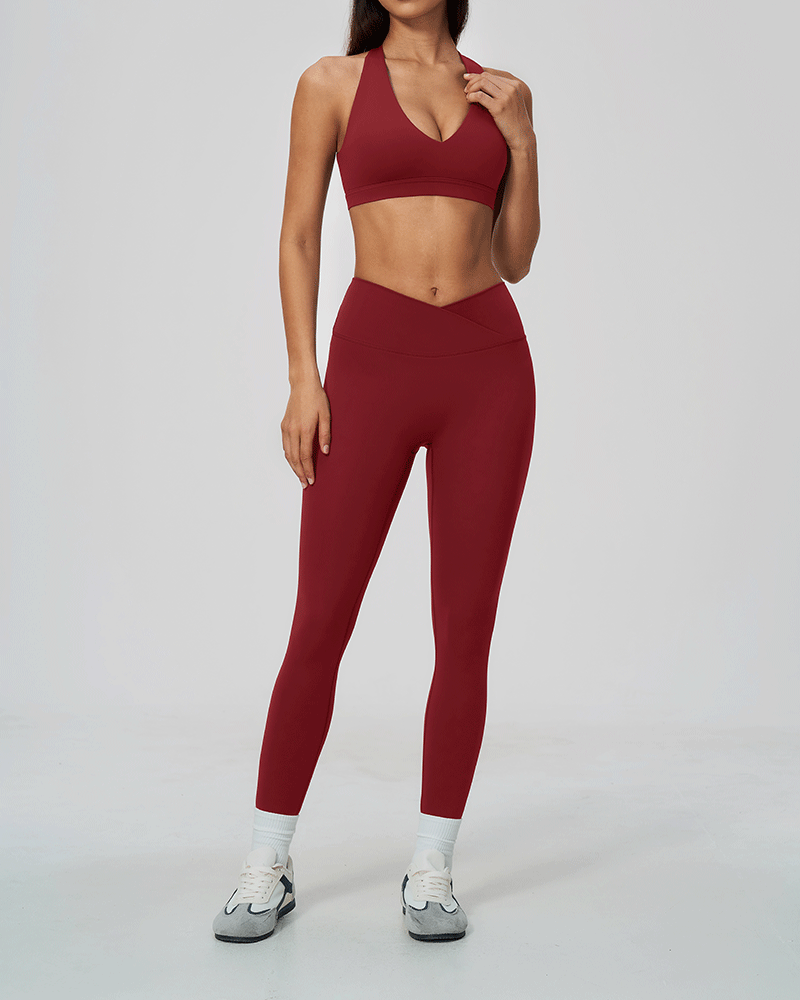 Halter Open-Back Sports Bra