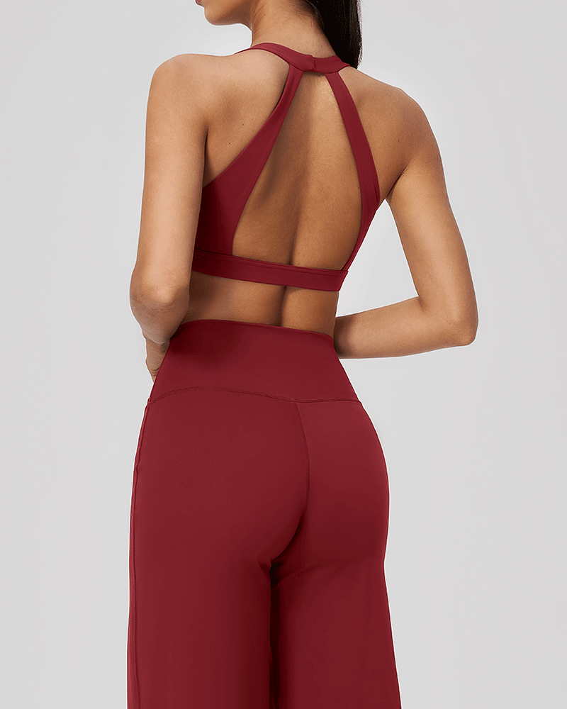 Halter Open-Back Sports Bra