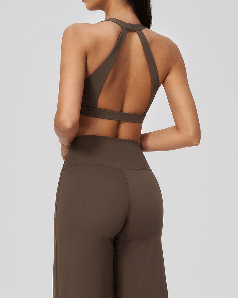 Halter Open-Back Sports Bra