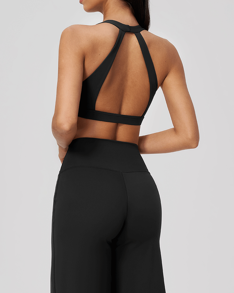 Halter Open-Back Sports Bra