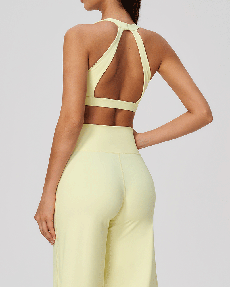 Halter Open-Back Sports Bra