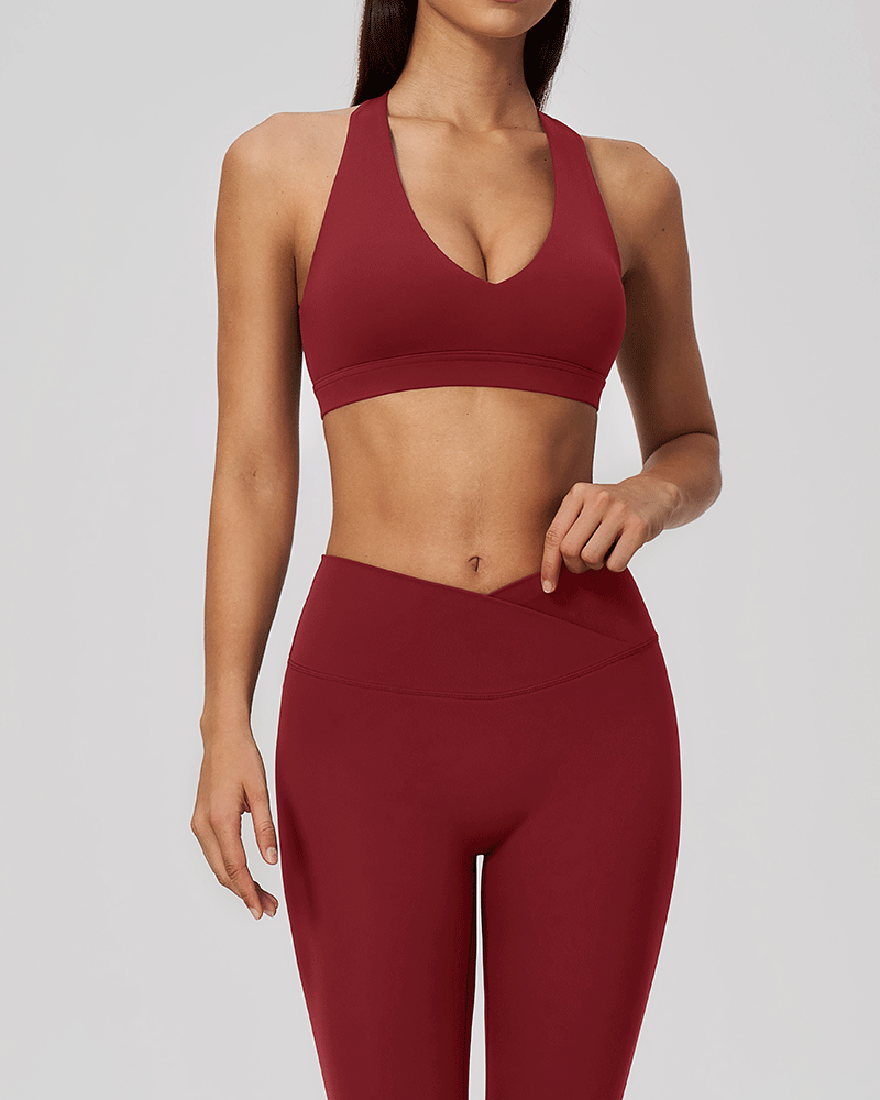 Halter Open-Back Sports Bra