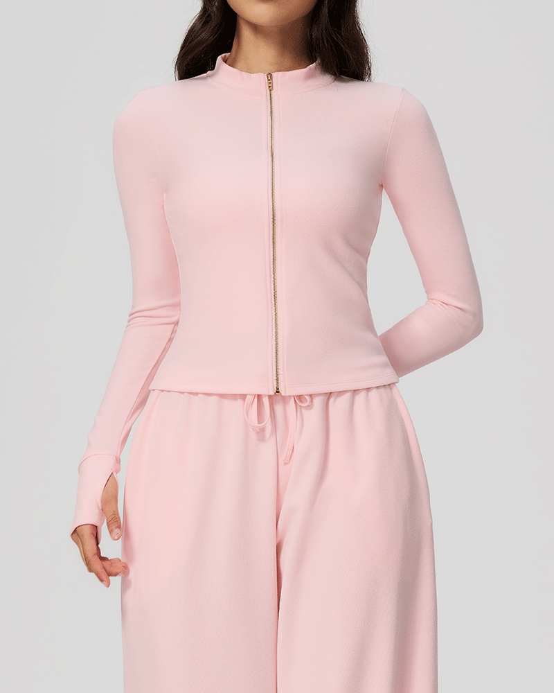High-Neck Zip-Up Performance Jacket
