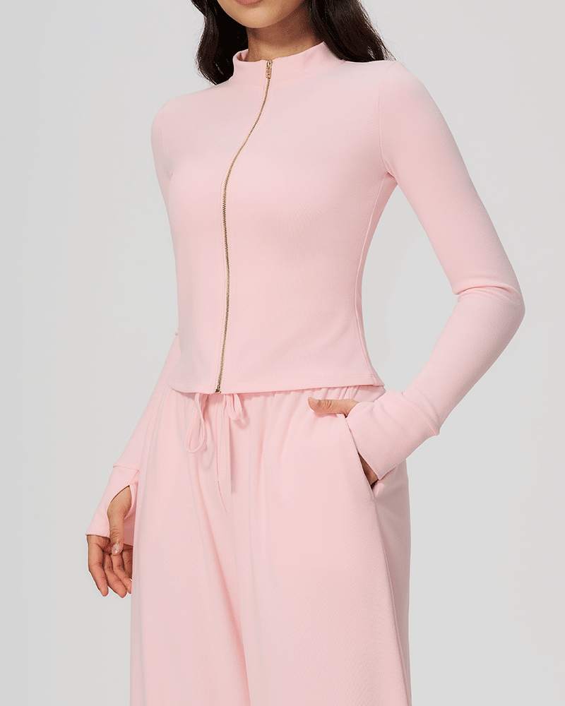 High-Neck Zip-Up Performance Jacket