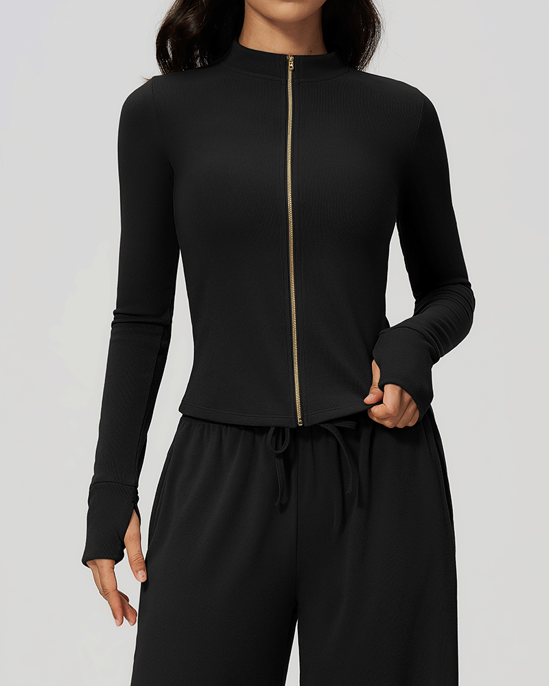High-Neck Zip-Up Performance Jacket
