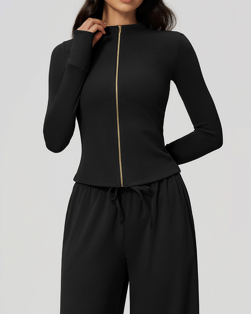 High-Neck Zip-Up Performance Jacket