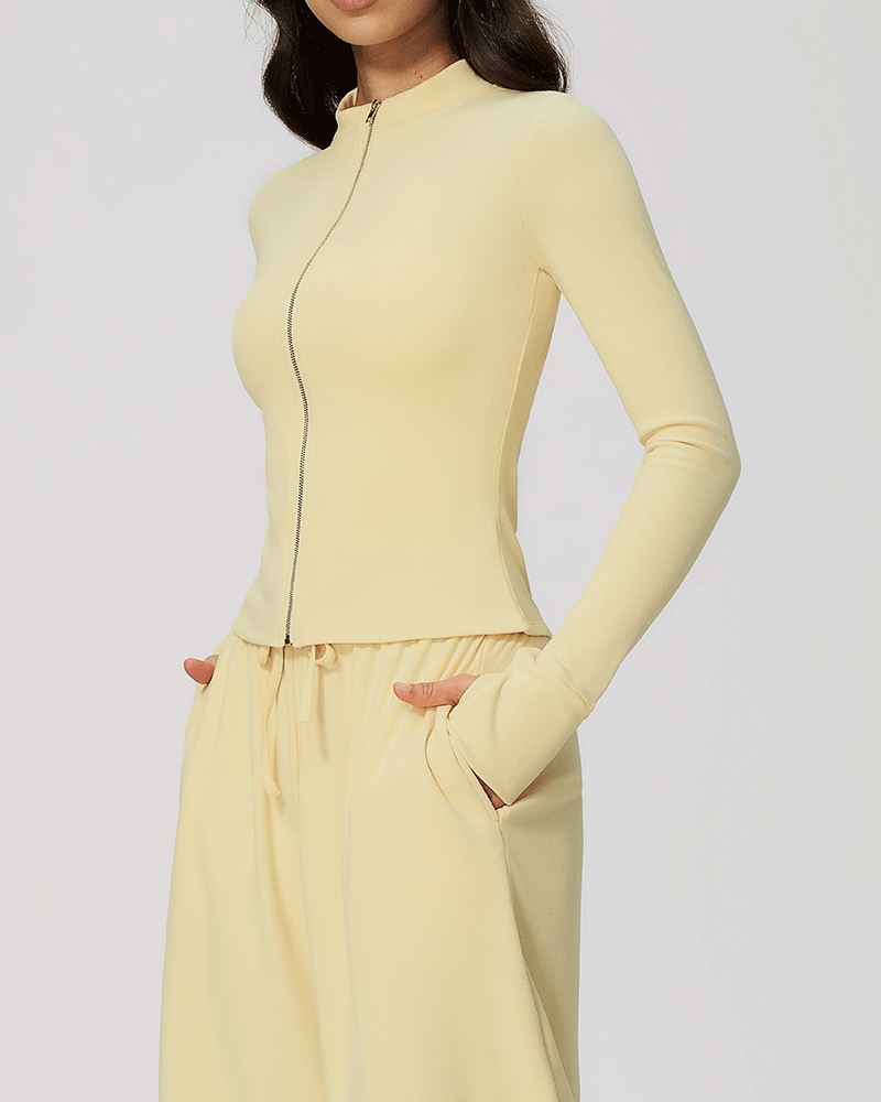 High-Neck Zip-Up Performance Jacket