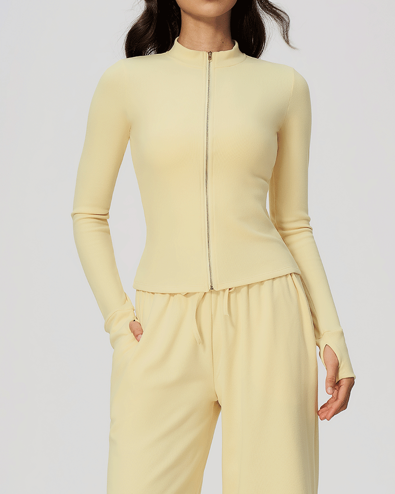 High-Neck Zip-Up Performance Jacket