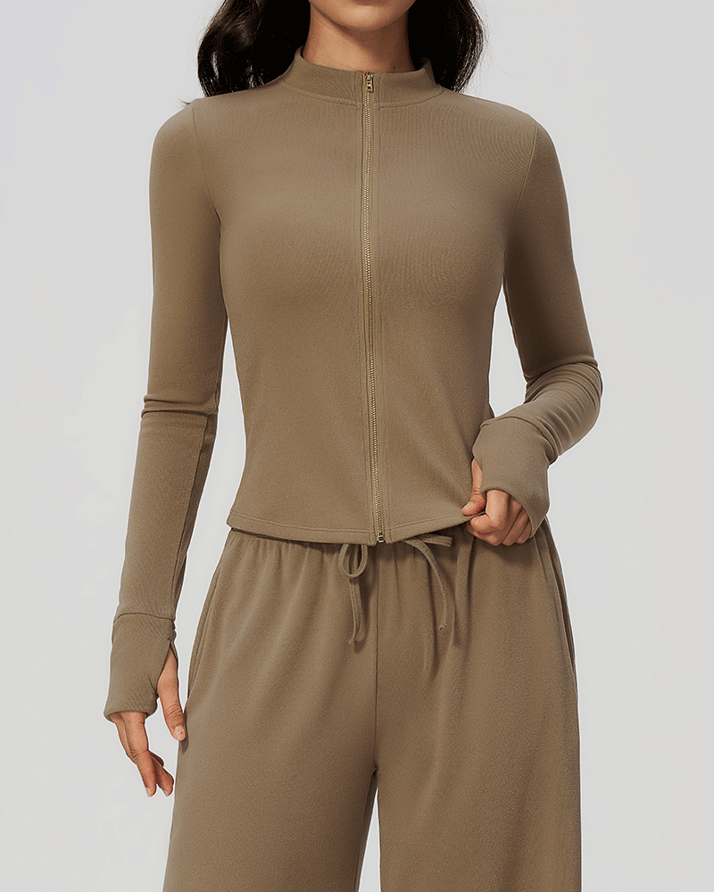 High-Neck Zip-Up Performance Jacket
