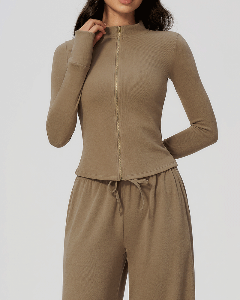 High-Neck Zip-Up Performance Jacket