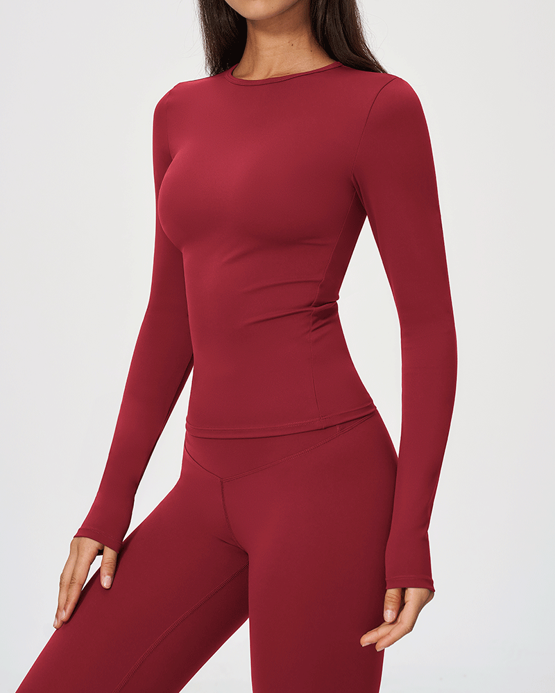 Brushed Long-Sleeve Performance Top