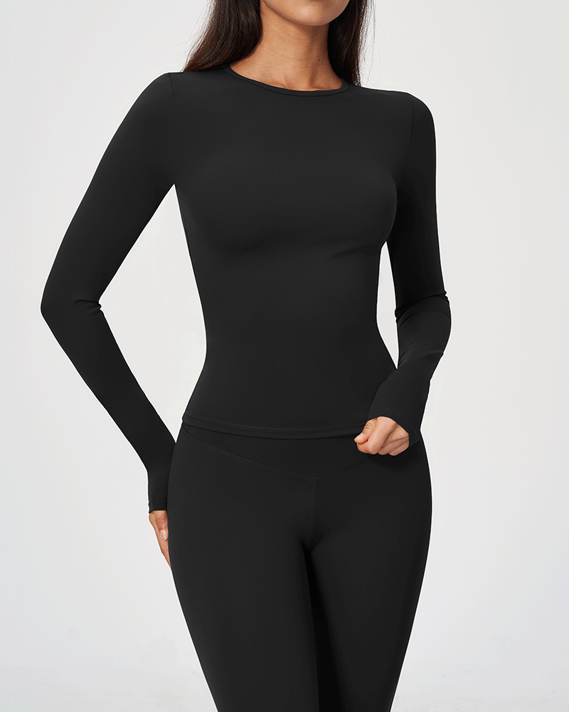 Brushed Long-Sleeve Performance Top