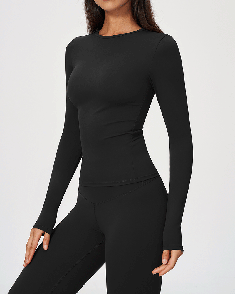 Brushed Long-Sleeve Performance Top