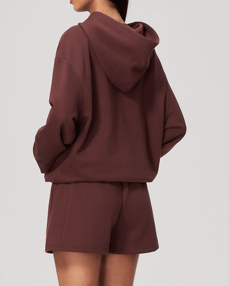 Oversized Hooded Zip-Up Jacket