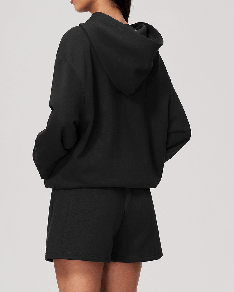Oversized Hooded Zip-Up Jacket