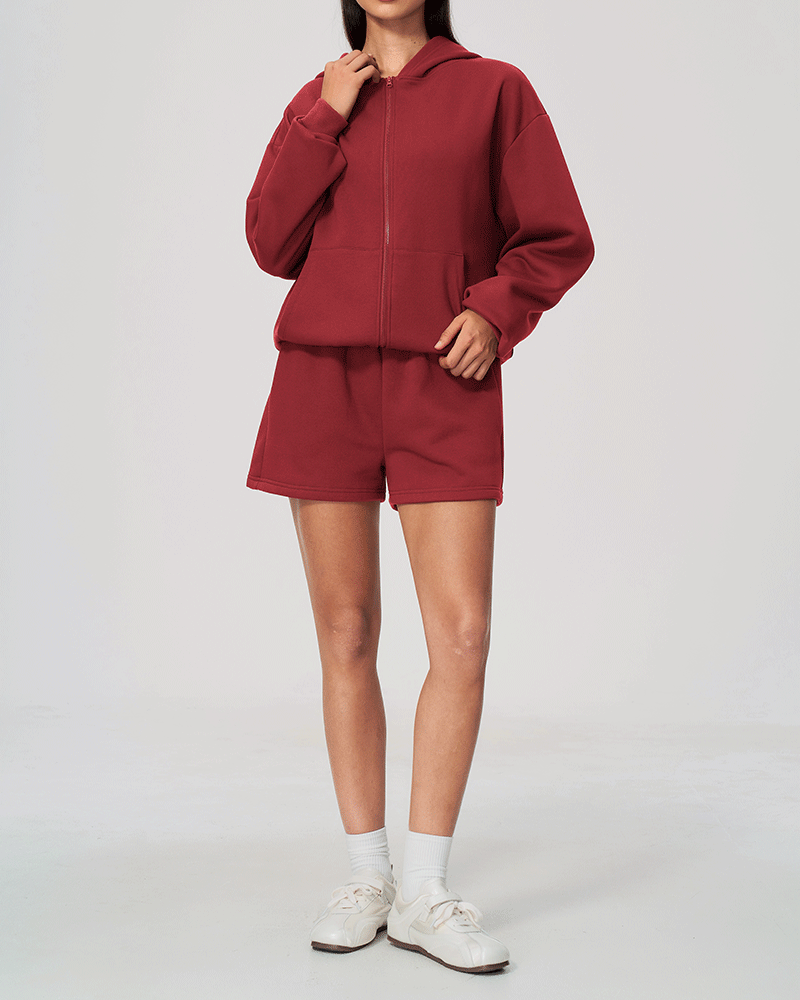 Oversized Hooded Zip-Up Jacket