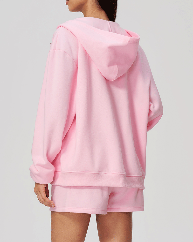 Oversized Hooded Zip-Up Jacket